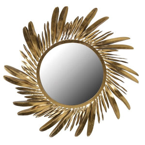 Gold Feather Mirror