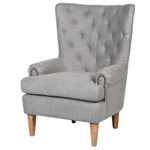Light Grey Linen Arm Chair