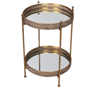 Gold and Mirror Tray Table