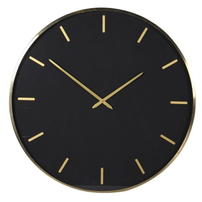 
            
                Load image into Gallery viewer, Large Black &amp;amp; Gold Wall Clock 760mm dia
            
        