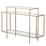 Glass Tiered Geometric Console Table