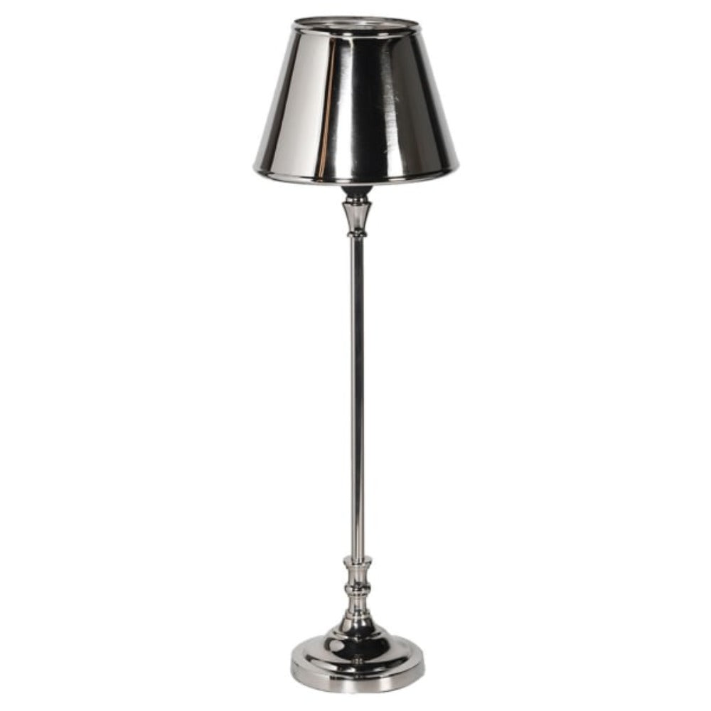 Slim Nickel Table Lamp with Metal Shade