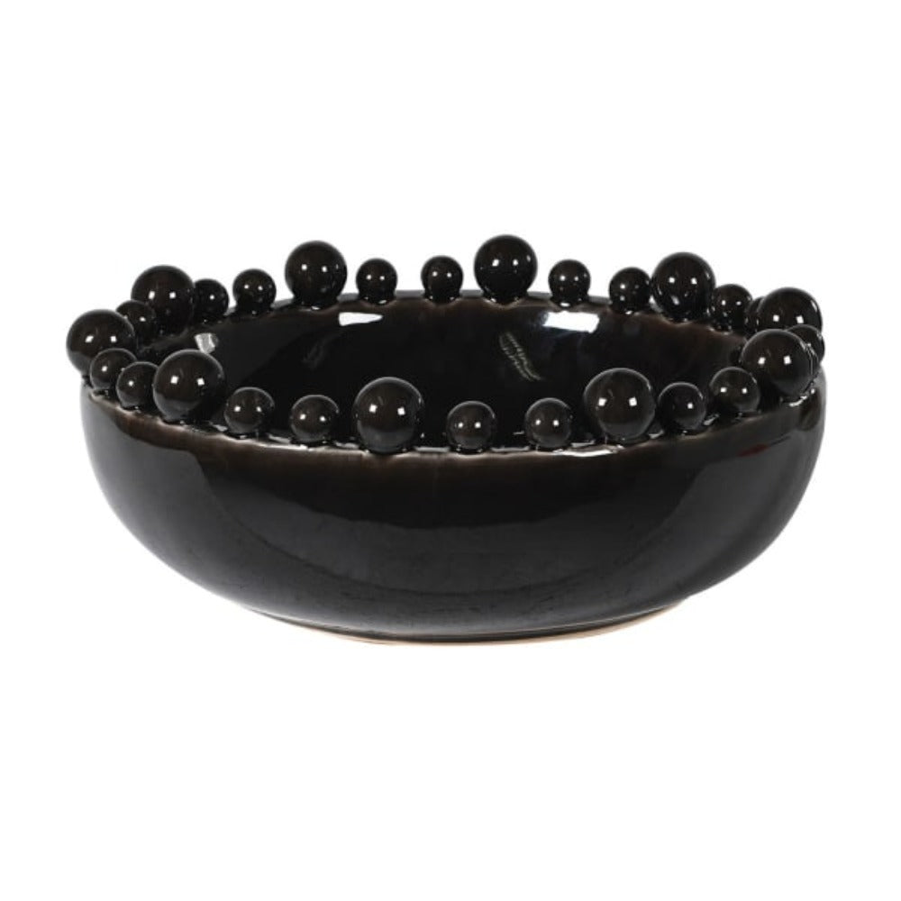 Ceramic Black Bobble Edged Bowl