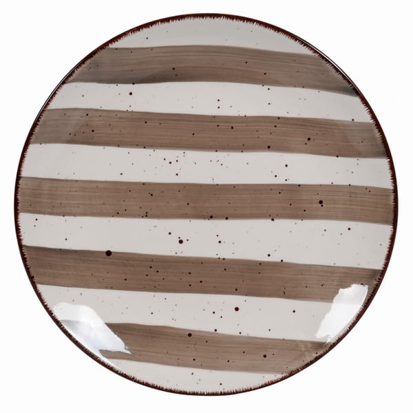 Set of 4 Hand Painted Textural Stripe Side Plates