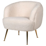 Teddy Club Chair with Tapered Gold Legs