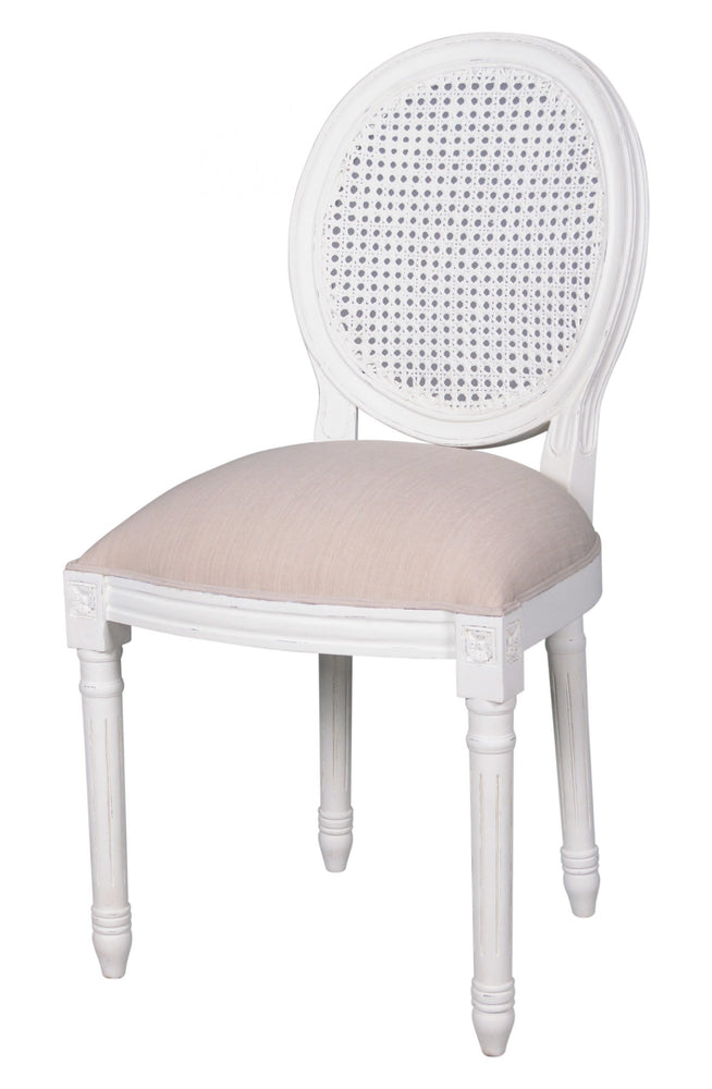 Rodez White Hand Painted Dining Chair