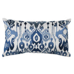 Blue and White Ikat Cotton Cushion