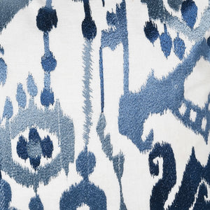 Blue and White Ikat Cotton Cushion