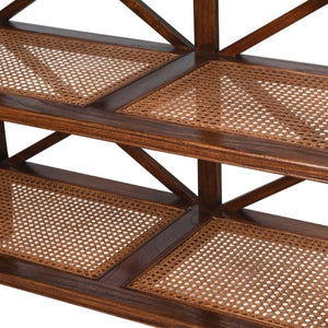 Cross Sided Rattan Console with Slide