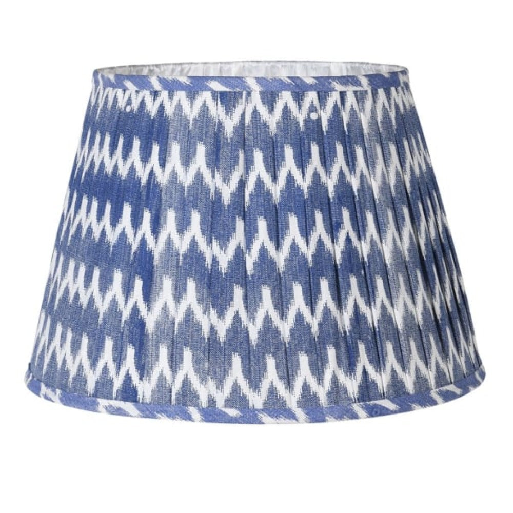 Blue and White Pleated Ikat Shade