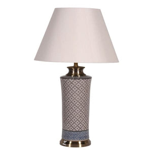 Lattice Patterned Cylinder Lamp with Shade