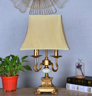 
            
                Load image into Gallery viewer, 4 Arm Table Lamp with Beige Shade
            
        