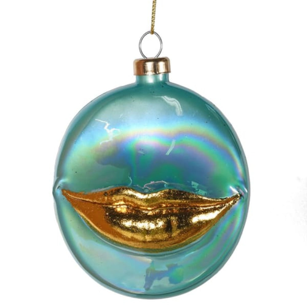 
            
                Load image into Gallery viewer, Blue and Gold Lips Bauble
            
        