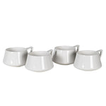 Set of 4 Angular White Mugs