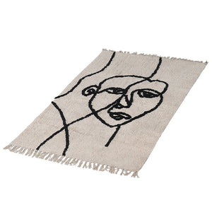 Cotton Abstract Face Rug Default Title