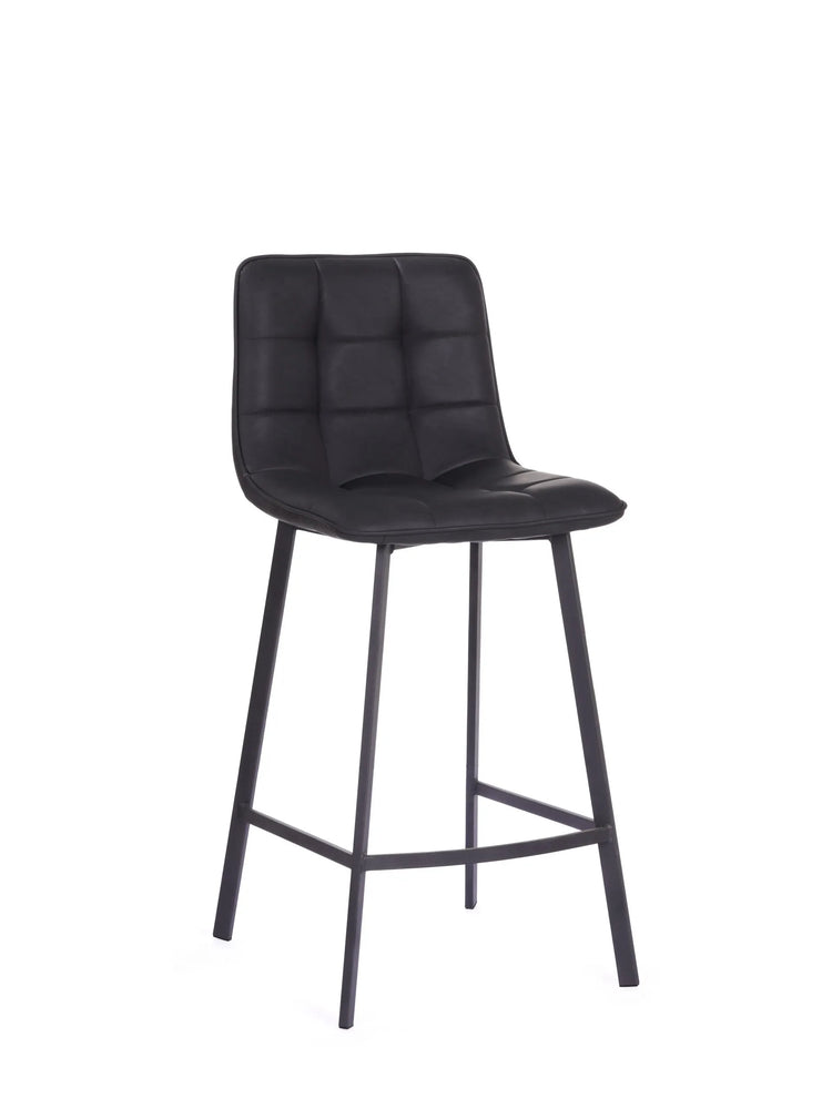
            
                Load image into Gallery viewer, Louis PU Vintage Black Counter Stool – 65cm Seat Height (Anthracite Grey Leg)
            
        