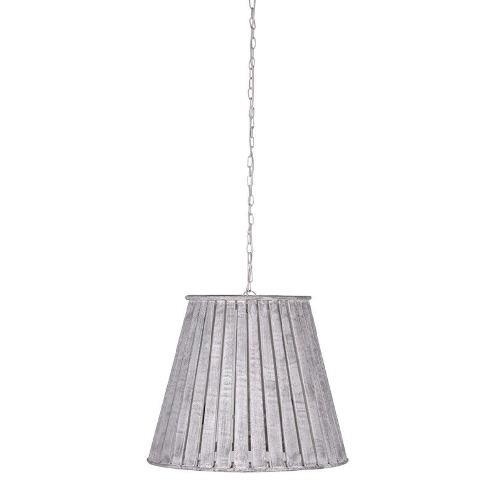 Large White Wash Pendant Light