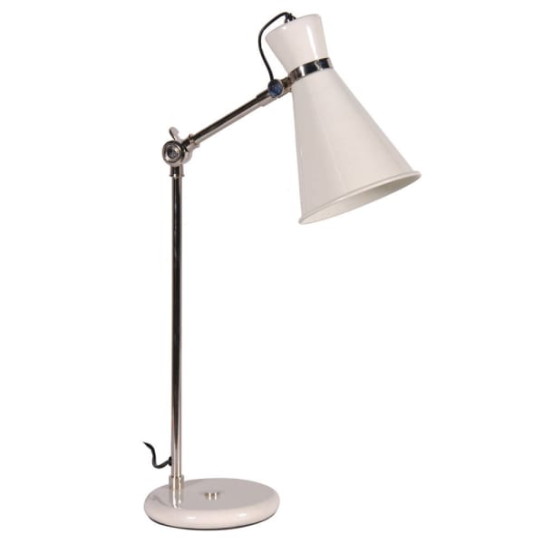 
            
                Load image into Gallery viewer, Nickel and Cream Desk Lamp
            
        
