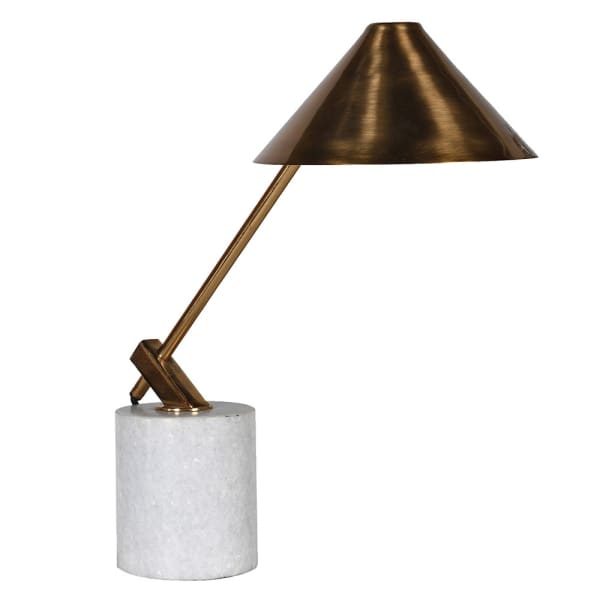 Antique Brass Desk Lamp with Marble Base