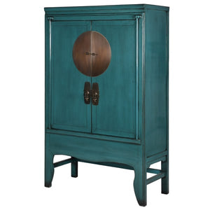 Antique Jade Tall 2 Door Cabinet