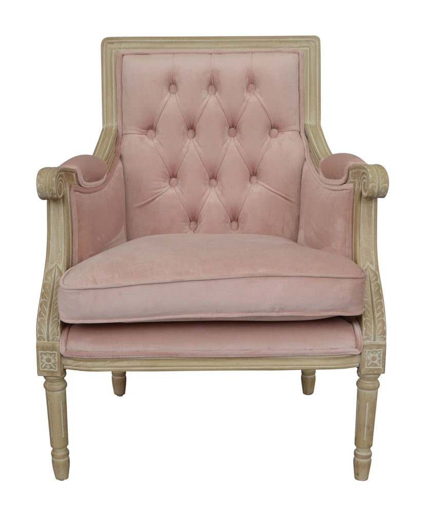 Pink Velvet Occasional Chair Default Title