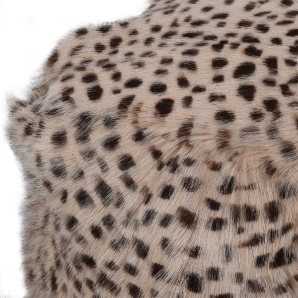Leopard Print Goat Fur Pouf