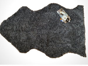 Short Wool Curly Single Rug 17mm - 90cm Charcoal