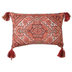 Terracotta Patterned Cushion with Tassels