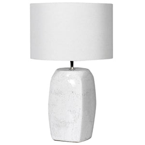 Modern White Lamp with Linen Shade