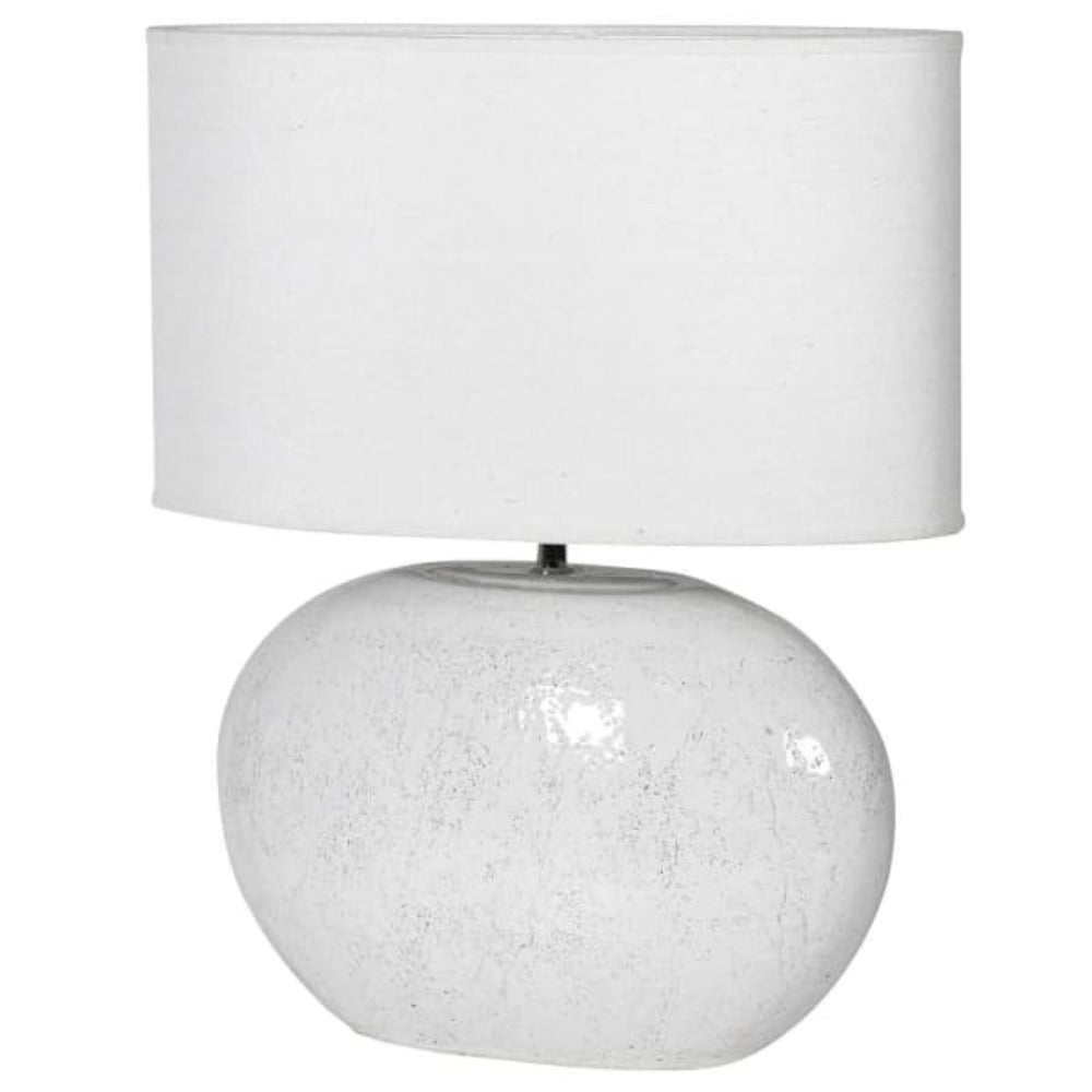 Oval White Lamp with Shade