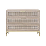 Natural Rattan 3 Drawer Chest – Gold