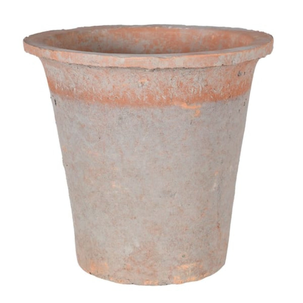 Large Antiqued Red Stone Pot
