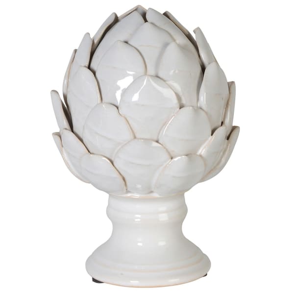 
            
                Load image into Gallery viewer, Small Ceramic White Artichoke On Stand
            
        