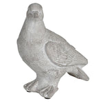 Distressed White Cement Bird Ornament
