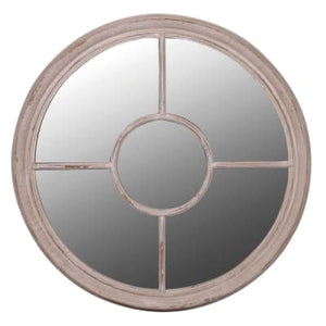 
            
                Load image into Gallery viewer, Large Round Taupe Window Mirror 900mm dia
            
        