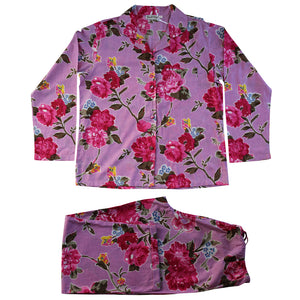 Ladies Lilac Rose Floral Pyjamas