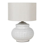 Cream Dimple Lamp with Linen Shade
