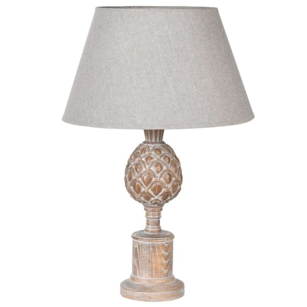 Small Acorn Lamp with Linen Shade