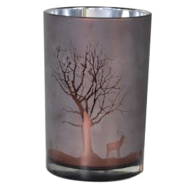 
            
                Load image into Gallery viewer, Frosted Chocolate Tree Glass Candleholder
            
        