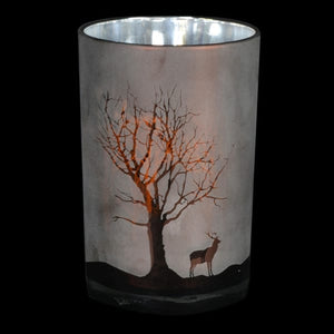 
            
                Load image into Gallery viewer, Frosted Chocolate Tree Glass Candleholder
            
        