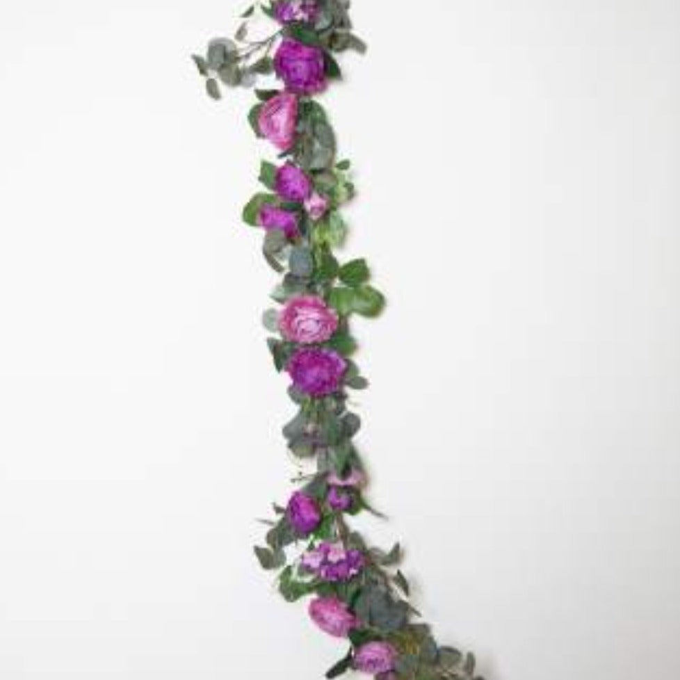 
            
                Load image into Gallery viewer, Purple Garland with Hydrangea Foliage 153cm
            
        