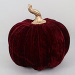 28 x 27cm Burgundy Velvet Pumpkin