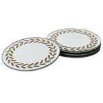 Set of 4 Mirrored Laurel Leaf Coasters