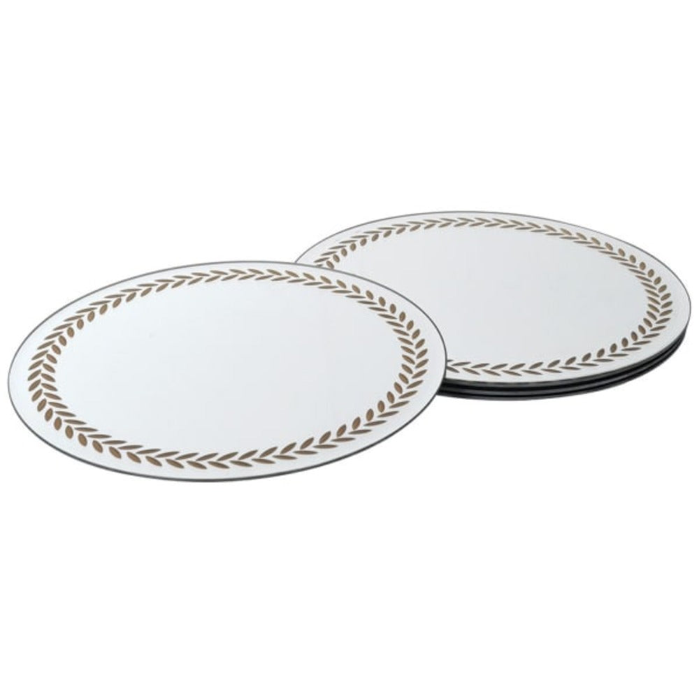 Set of 4 Laurel Lead Mirrored Placemats