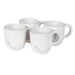 Set of 4 Antler White Ceramic Mugs