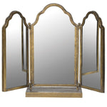 Gold Finish 3 Piece Tabletop Mirror
