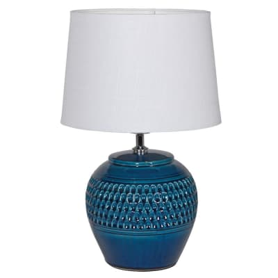 Dark Blue Dimple Light with White Shade