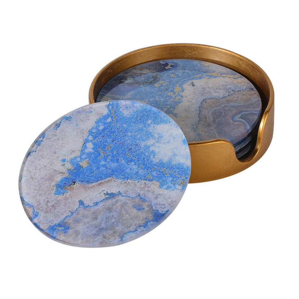Blue Marble Effect Coasters
