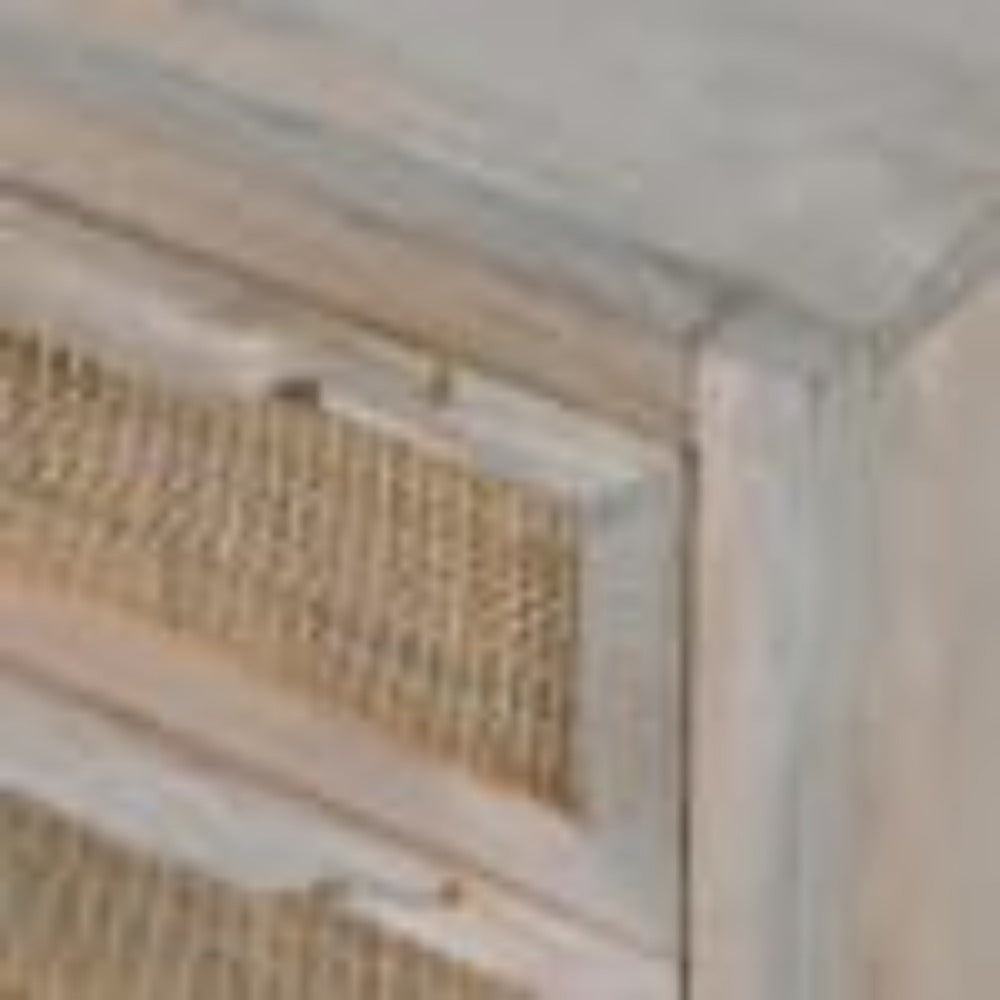 Rustic Cane 2 Drawer Bedside