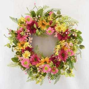 
            
                Load image into Gallery viewer, Sunshine Gerbera Wreath 60cm
            
        